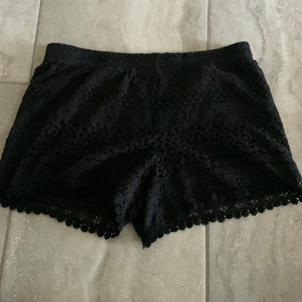 Chelsea & Violet Black Crochet Shorts-NWOT
